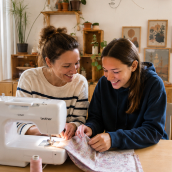 cours de couture en duo mere fille evamia